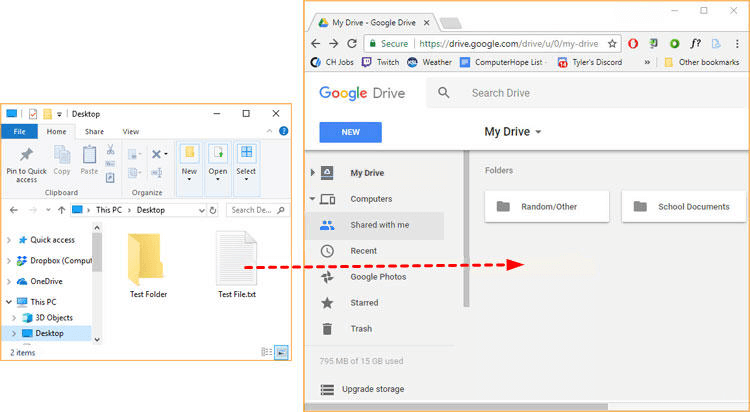 Drag Folders to Google Drive