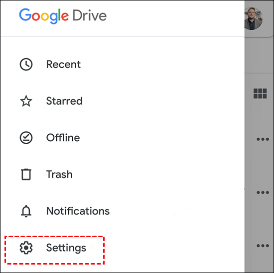 Google Drive iPhone Settings