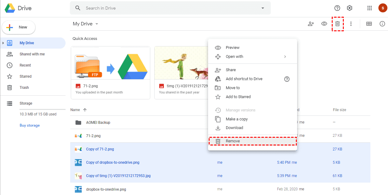 Remove Google Drive Files
