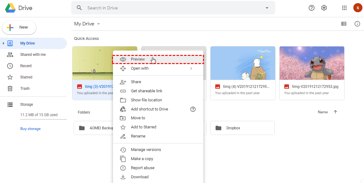 Preview Files in Google Drive
