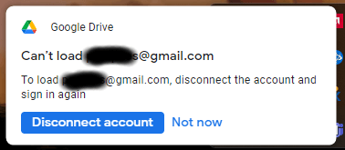 Google Drive Cant Load Account