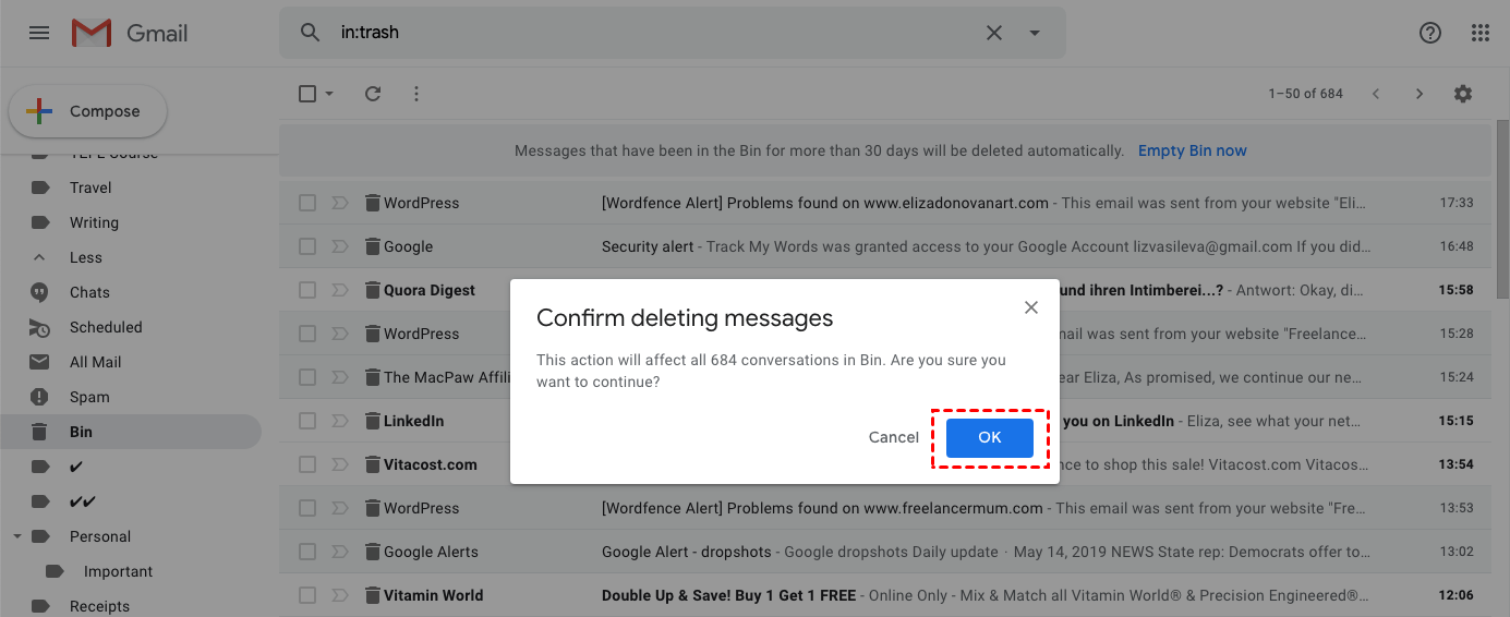 remove duplicate messages in gmail