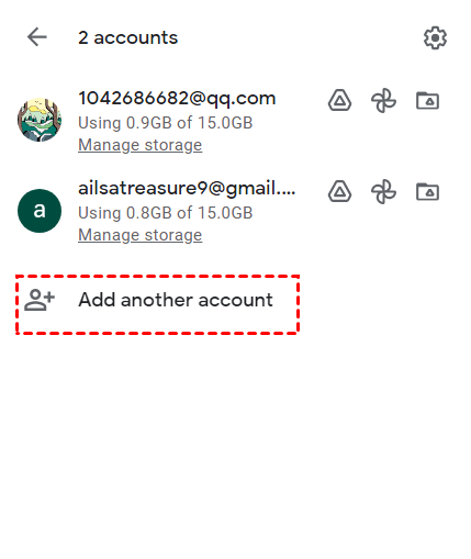 Google Drive Add Another Account