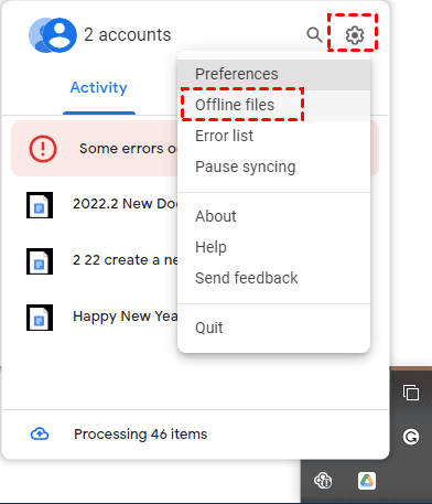 Google Drive Offline Files on Desktop
