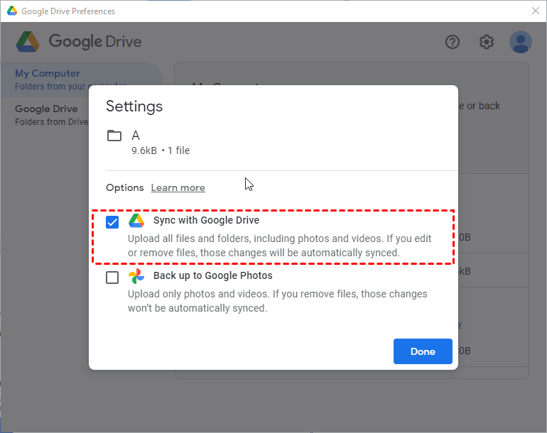 Sync With Google Drive