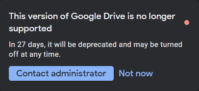 This Version of Google Drive is Not Supported