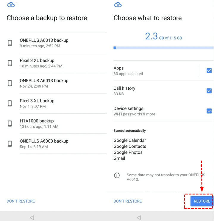 How do I download Google backup?