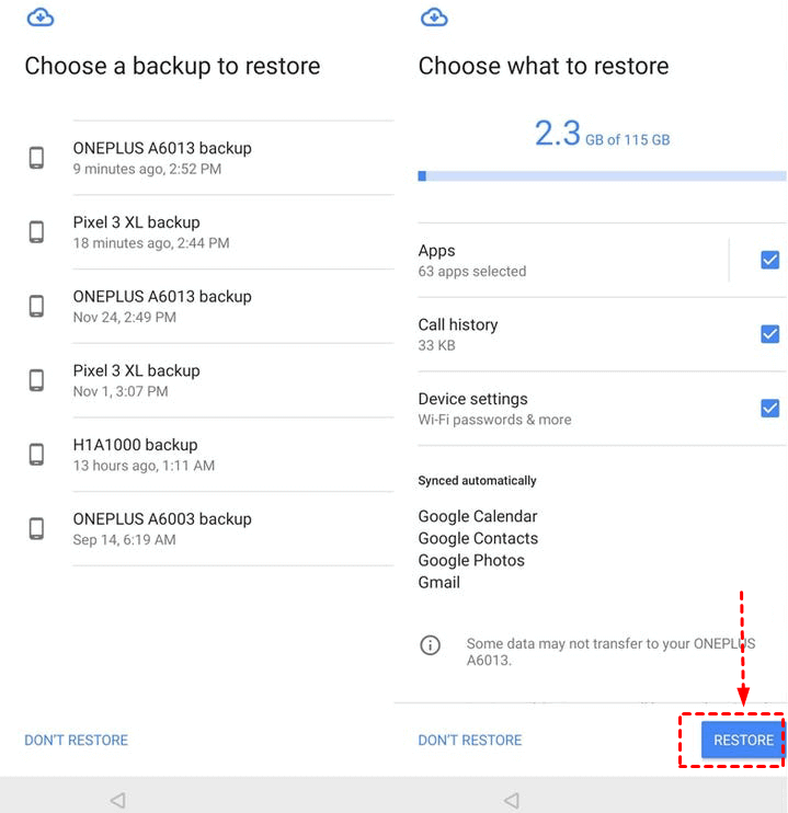 How do I download Google backups?