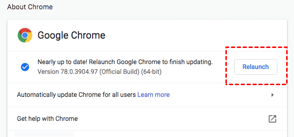 Relaunch Chrome