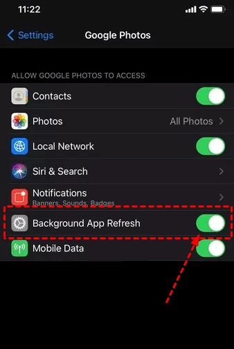 Enable Background App Refresh