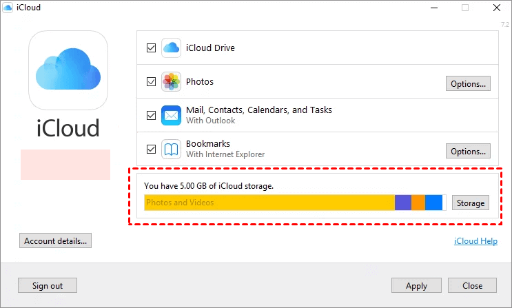 Windows iCloud Storage