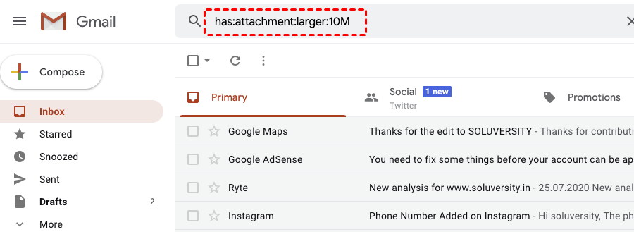 Gmail Search Has Attachment