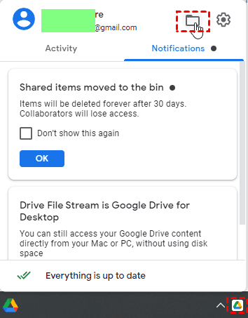 Open Google Drive Folder