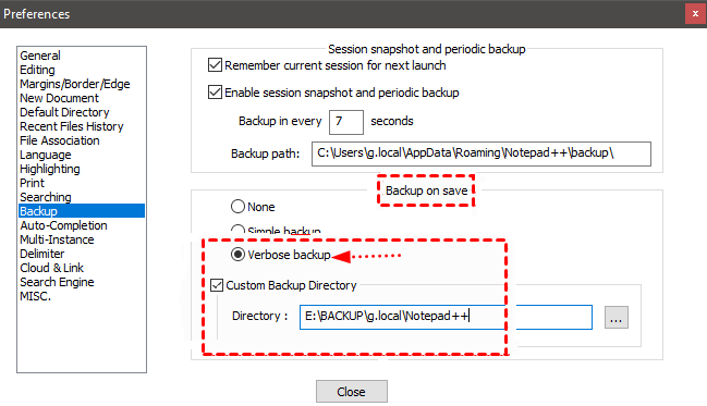 notepad backup location notepad backup location
