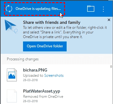 OneDrive Is Updating Files