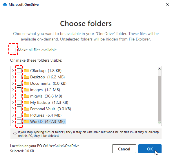 OneDrive Taking Up Space on C Drive