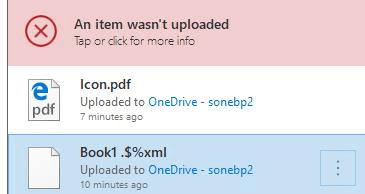 An Item was not Uploaded