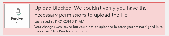 OneDrive Upload Blocked