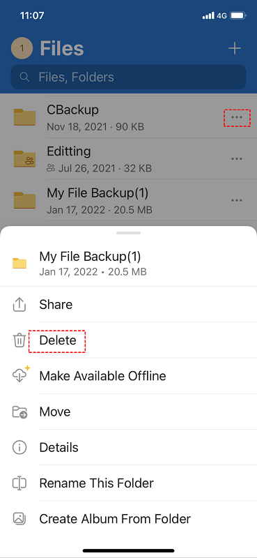 OneDrive Delete iPhone