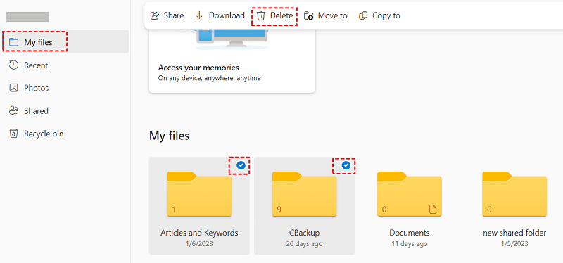 OneDrive Delete