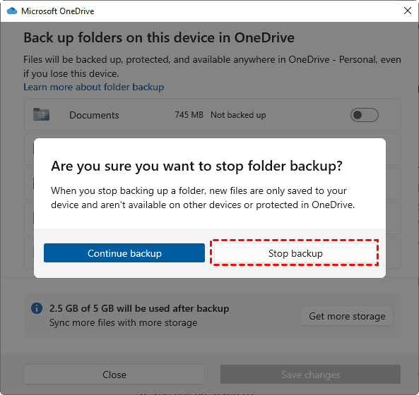 Stop Syncing Folder to OneDrive