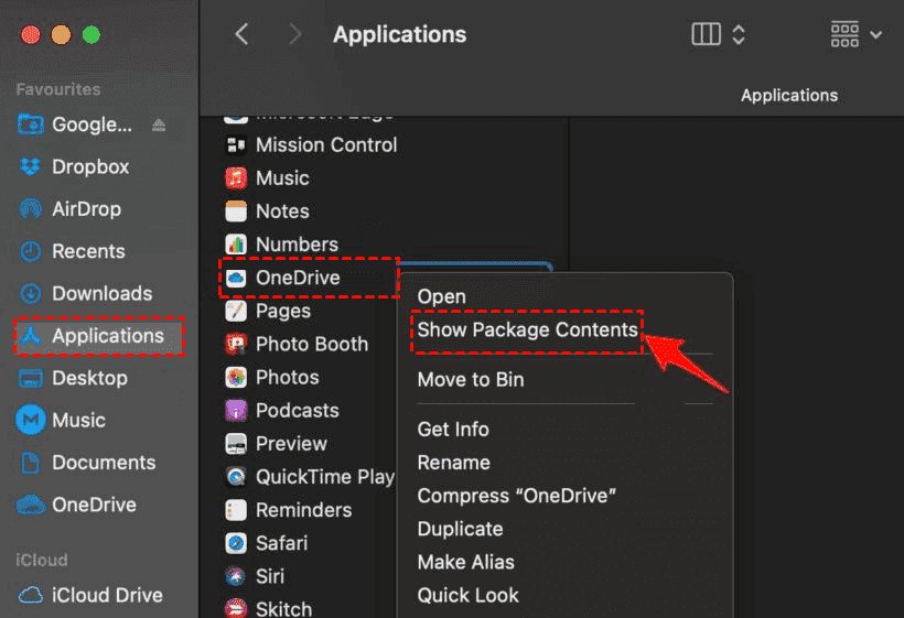 Find OneDrive on Mac