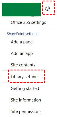 Microsoft Library Settings