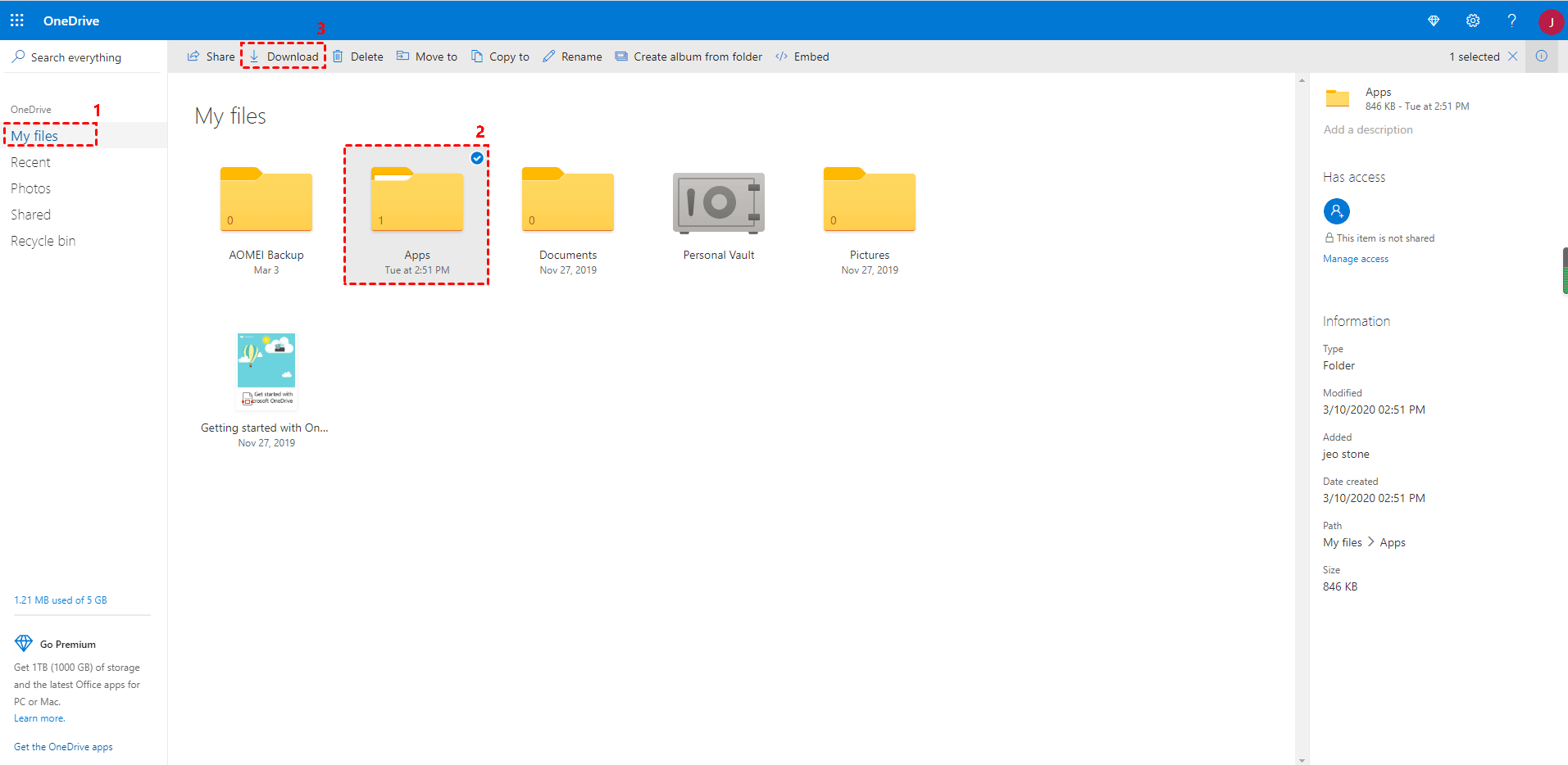 OneDrive My files