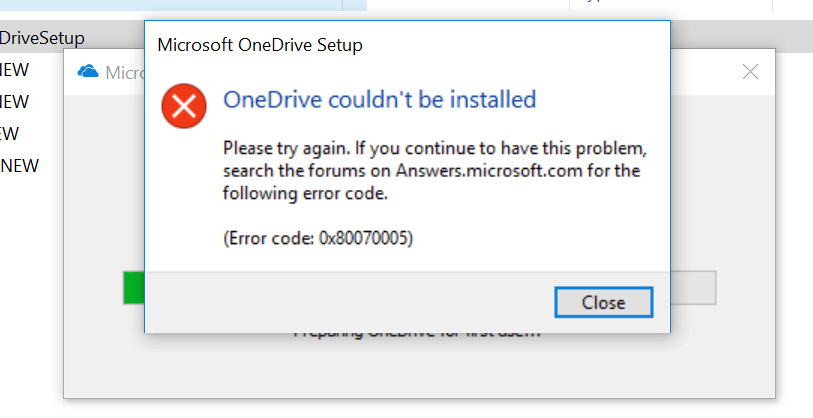 Onedrive Couldn't Be Installed