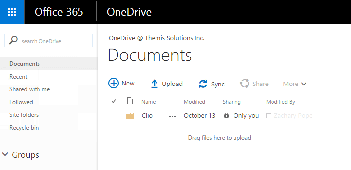 onedrive main page