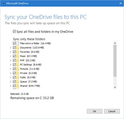 Sync your OneDrive files to this PC
