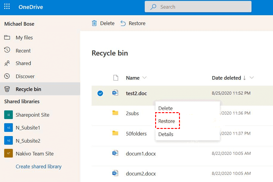 onedrive recycle bin onedrive recycle bin