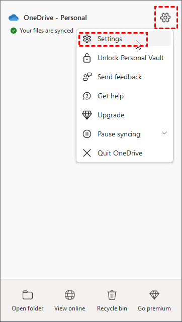 OneDrive Settings New Windows10