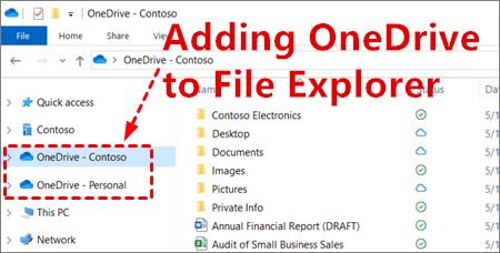Adding OneDrive to File Explorer