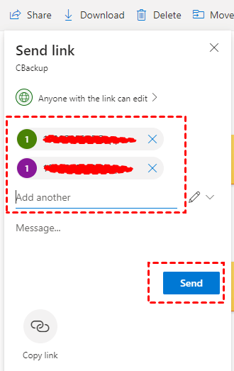 Onedrive Share Add Email