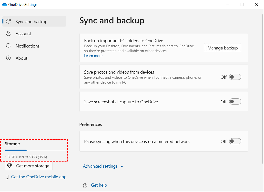 OneDrive Storage