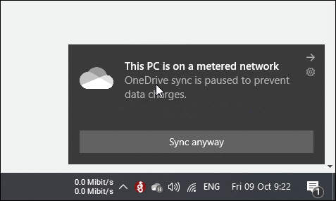 Onedrive This Pc Os On A Metered Network