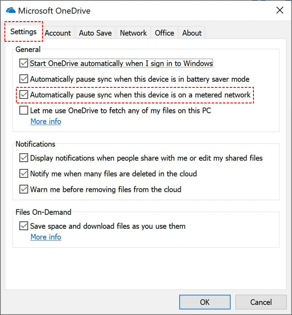 Pause Sync On Metered Connection