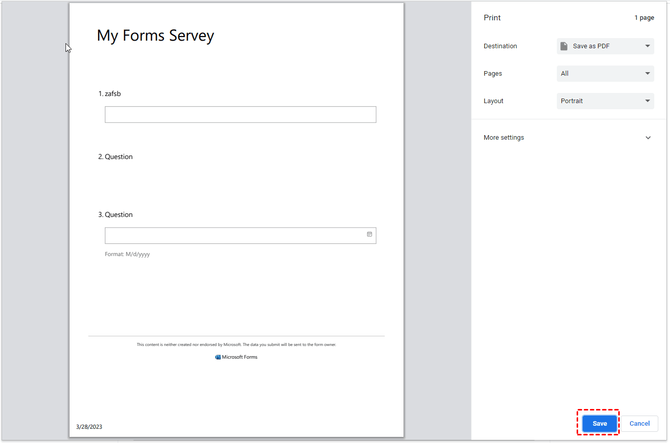 Save Forms As PDF