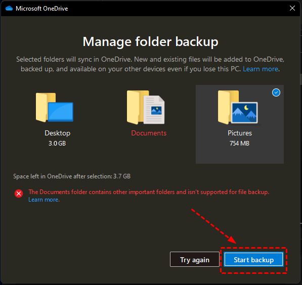 Manage Folder Bakup