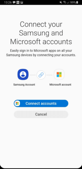 Samsung Account Connect With Onedrive