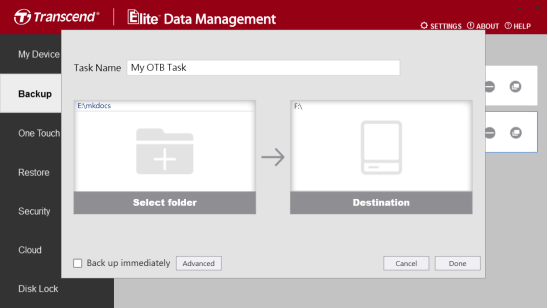 Transcend Elite Select Folder