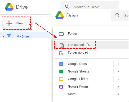 Google Drive New- File Upload
