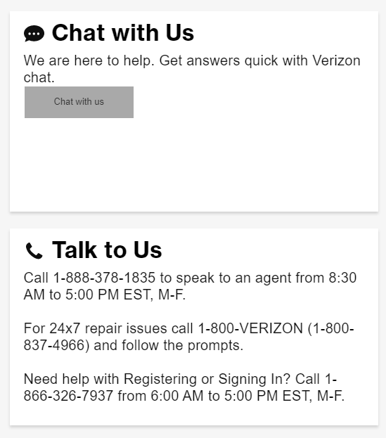 Contact Verizon Support