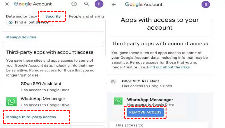 Remove Whatsapp Access
