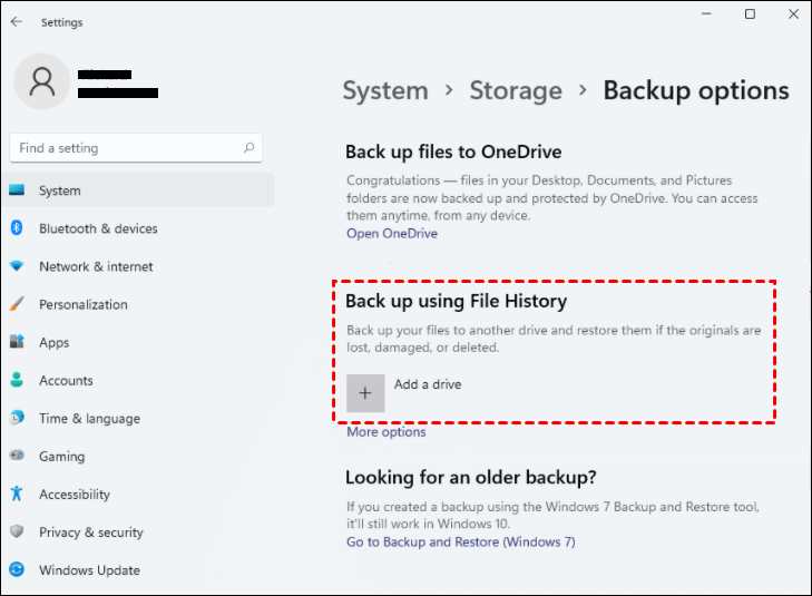 Back Up Using File History