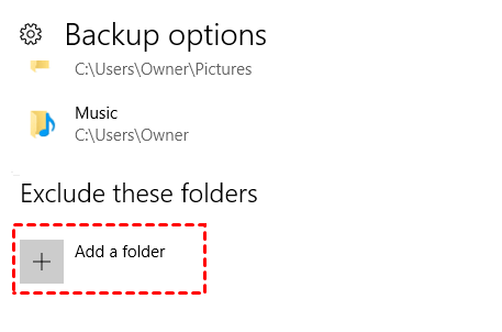 Exclude These Folders Add A Folder