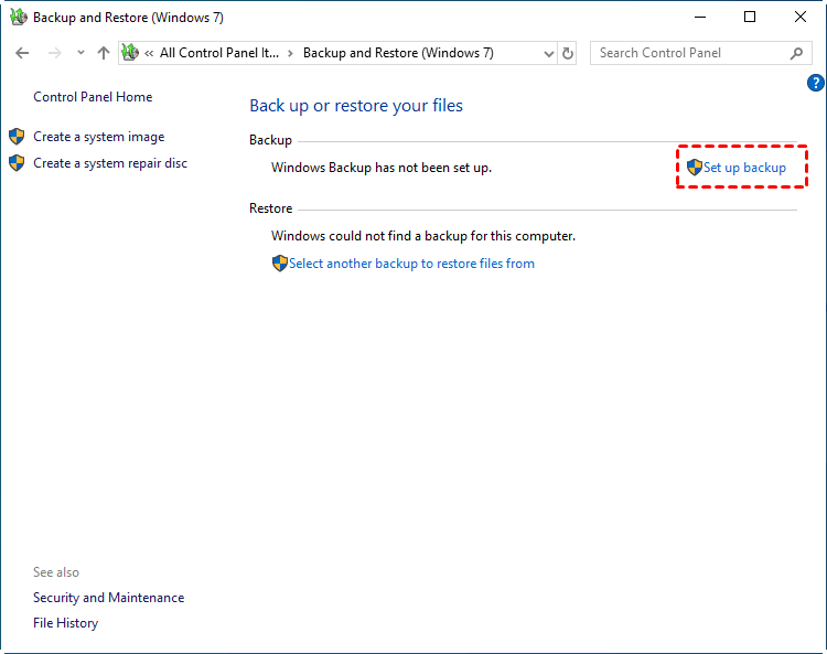 Set up Backup Set up Backup