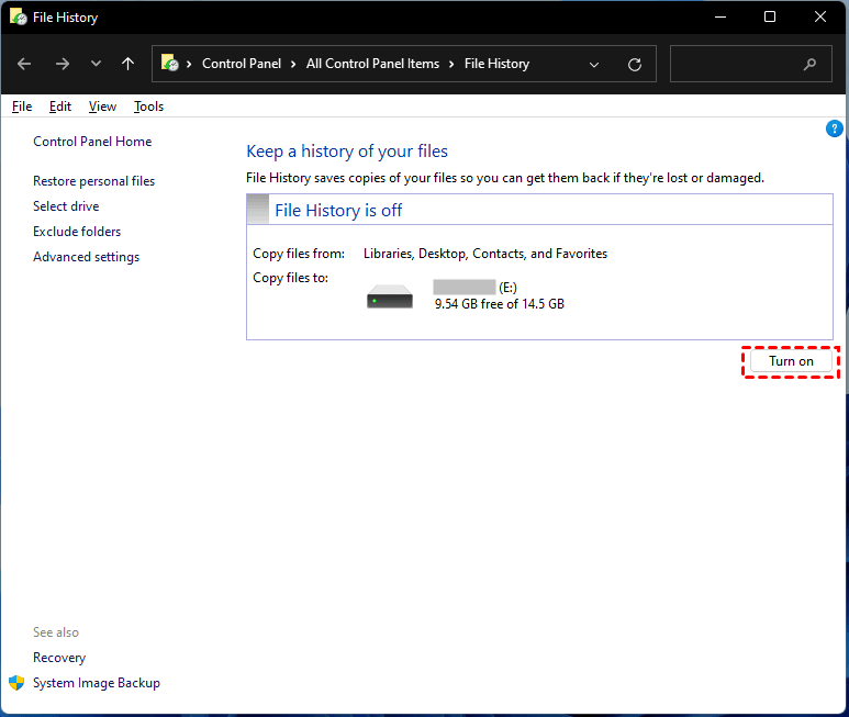Windows 11 File History2