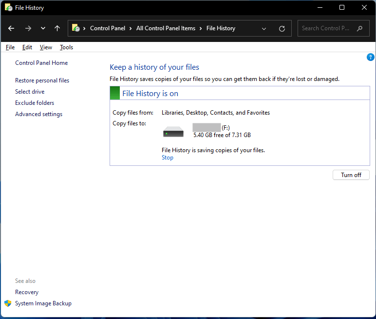 Windows 11 File History3